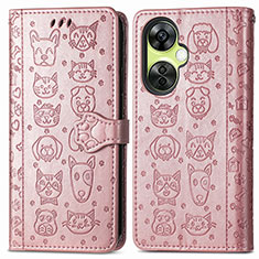 Custodia Portafoglio In Pelle Fantasia Modello Cover con Supporto S03D per Oppo K11x 5G Oro Rosa