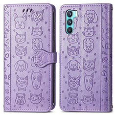 Custodia Portafoglio In Pelle Fantasia Modello Cover con Supporto S03D per Oppo K9 Pro 5G Viola