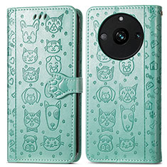 Custodia Portafoglio In Pelle Fantasia Modello Cover con Supporto S03D per Realme 11 Pro 5G Verde