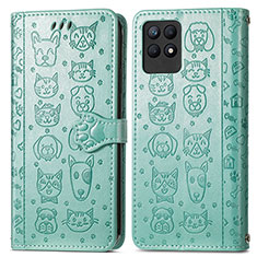 Custodia Portafoglio In Pelle Fantasia Modello Cover con Supporto S03D per Realme 8i Verde