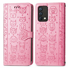 Custodia Portafoglio In Pelle Fantasia Modello Cover con Supporto S03D per Realme GT Master 5G Rosa