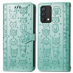 Custodia Portafoglio In Pelle Fantasia Modello Cover con Supporto S03D per Realme GT Master 5G Verde