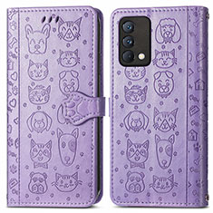 Custodia Portafoglio In Pelle Fantasia Modello Cover con Supporto S03D per Realme GT Master 5G Viola