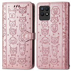 Custodia Portafoglio In Pelle Fantasia Modello Cover con Supporto S03D per Realme Narzo 50 4G Oro Rosa