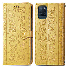 Custodia Portafoglio In Pelle Fantasia Modello Cover con Supporto S03D per Realme V11 5G Giallo