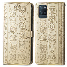 Custodia Portafoglio In Pelle Fantasia Modello Cover con Supporto S03D per Realme V11 5G Oro