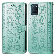 Custodia Portafoglio In Pelle Fantasia Modello Cover con Supporto S03D per Realme V11 5G Verde