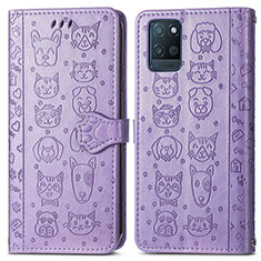 Custodia Portafoglio In Pelle Fantasia Modello Cover con Supporto S03D per Realme V11s 5G Viola