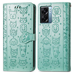 Custodia Portafoglio In Pelle Fantasia Modello Cover con Supporto S03D per Realme V23i 5G Verde