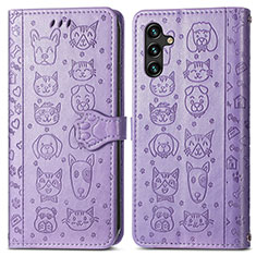 Custodia Portafoglio In Pelle Fantasia Modello Cover con Supporto S03D per Samsung Galaxy A13 5G Viola