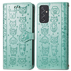 Custodia Portafoglio In Pelle Fantasia Modello Cover con Supporto S03D per Samsung Galaxy A15 4G Verde