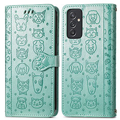 Custodia Portafoglio In Pelle Fantasia Modello Cover con Supporto S03D per Samsung Galaxy A15 LTE Verde