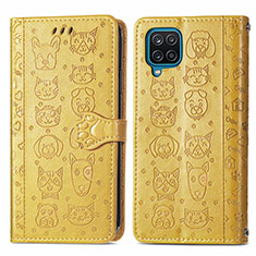 Custodia Portafoglio In Pelle Fantasia Modello Cover con Supporto S03D per Samsung Galaxy A22 4G Giallo