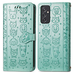 Custodia Portafoglio In Pelle Fantasia Modello Cover con Supporto S03D per Samsung Galaxy A24 4G Verde