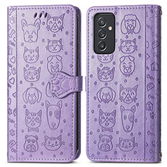 Custodia Portafoglio In Pelle Fantasia Modello Cover con Supporto S03D per Samsung Galaxy A24 4G Viola