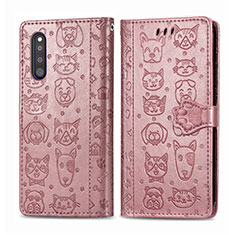 Custodia Portafoglio In Pelle Fantasia Modello Cover con Supporto S03D per Samsung Galaxy A41 SC-41A Rosa