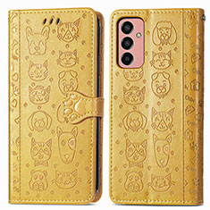 Custodia Portafoglio In Pelle Fantasia Modello Cover con Supporto S03D per Samsung Galaxy F13 4G Giallo