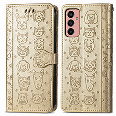 Custodia Portafoglio In Pelle Fantasia Modello Cover con Supporto S03D per Samsung Galaxy F13 4G Oro