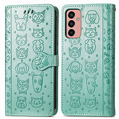 Custodia Portafoglio In Pelle Fantasia Modello Cover con Supporto S03D per Samsung Galaxy F13 4G Verde