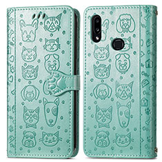 Custodia Portafoglio In Pelle Fantasia Modello Cover con Supporto S03D per Samsung Galaxy M01s Verde