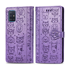 Custodia Portafoglio In Pelle Fantasia Modello Cover con Supporto S03D per Samsung Galaxy M40S Viola