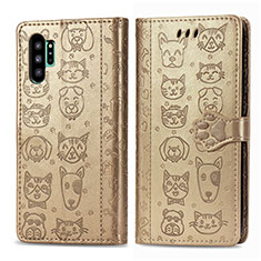 Custodia Portafoglio In Pelle Fantasia Modello Cover con Supporto S03D per Samsung Galaxy Note 10 Plus 5G Oro