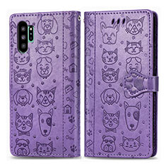 Custodia Portafoglio In Pelle Fantasia Modello Cover con Supporto S03D per Samsung Galaxy Note 10 Plus 5G Viola