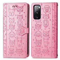 Custodia Portafoglio In Pelle Fantasia Modello Cover con Supporto S03D per Samsung Galaxy S20 FE 5G Oro Rosa