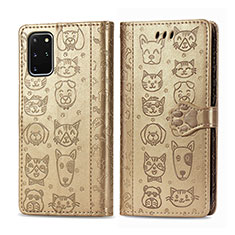 Custodia Portafoglio In Pelle Fantasia Modello Cover con Supporto S03D per Samsung Galaxy S20 Plus 5G Oro