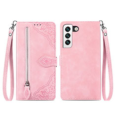 Custodia Portafoglio In Pelle Fantasia Modello Cover con Supporto S03D per Samsung Galaxy S21 FE 5G Oro Rosa