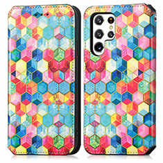 Custodia Portafoglio In Pelle Fantasia Modello Cover con Supporto S03D per Samsung Galaxy S25 Ultra 5G Colorato