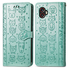 Custodia Portafoglio In Pelle Fantasia Modello Cover con Supporto S03D per Samsung Galaxy XCover 6 Pro 5G Verde