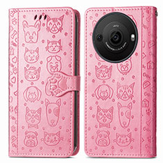 Custodia Portafoglio In Pelle Fantasia Modello Cover con Supporto S03D per Sharp Aquos R8 Pro Rosa