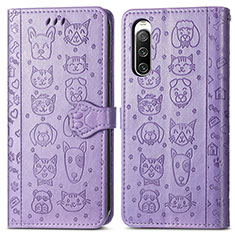 Custodia Portafoglio In Pelle Fantasia Modello Cover con Supporto S03D per Sony Xperia 10 IV SO-52C Viola