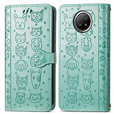 Custodia Portafoglio In Pelle Fantasia Modello Cover con Supporto S03D per Xiaomi Mi 10i 5G Verde