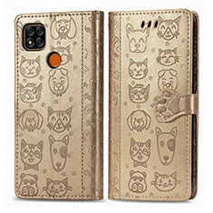 Custodia Portafoglio In Pelle Fantasia Modello Cover con Supporto S03D per Xiaomi POCO C31 Oro