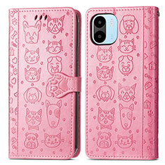 Custodia Portafoglio In Pelle Fantasia Modello Cover con Supporto S03D per Xiaomi Poco C50 Rosa