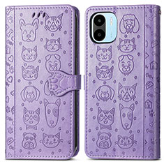 Custodia Portafoglio In Pelle Fantasia Modello Cover con Supporto S03D per Xiaomi Poco C50 Viola