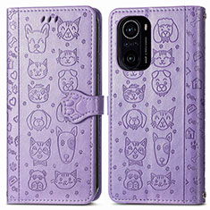 Custodia Portafoglio In Pelle Fantasia Modello Cover con Supporto S03D per Xiaomi Poco F3 5G Viola