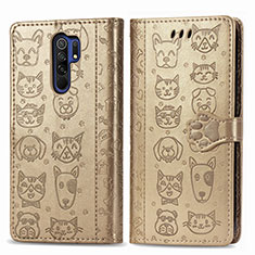 Custodia Portafoglio In Pelle Fantasia Modello Cover con Supporto S03D per Xiaomi Poco M2 Oro