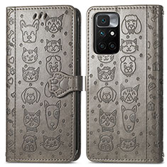 Custodia Portafoglio In Pelle Fantasia Modello Cover con Supporto S03D per Xiaomi Redmi 10 (2022) Grigio