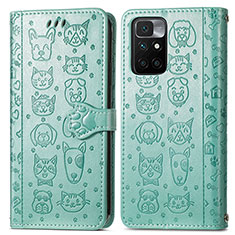 Custodia Portafoglio In Pelle Fantasia Modello Cover con Supporto S03D per Xiaomi Redmi 10 (2022) Verde