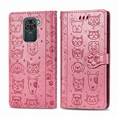 Custodia Portafoglio In Pelle Fantasia Modello Cover con Supporto S03D per Xiaomi Redmi 10X 4G Rosa