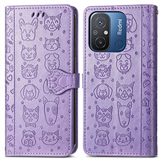 Custodia Portafoglio In Pelle Fantasia Modello Cover con Supporto S03D per Xiaomi Redmi 11A 4G Viola