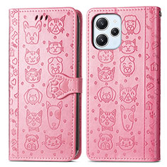 Custodia Portafoglio In Pelle Fantasia Modello Cover con Supporto S03D per Xiaomi Redmi 12 4G Rosa