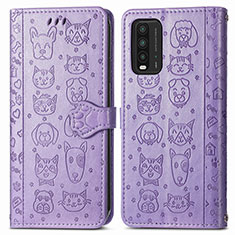 Custodia Portafoglio In Pelle Fantasia Modello Cover con Supporto S03D per Xiaomi Redmi 9 Power Viola