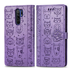 Custodia Portafoglio In Pelle Fantasia Modello Cover con Supporto S03D per Xiaomi Redmi 9 Prime India Viola