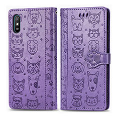 Custodia Portafoglio In Pelle Fantasia Modello Cover con Supporto S03D per Xiaomi Redmi 9i Viola