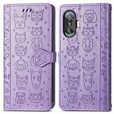 Custodia Portafoglio In Pelle Fantasia Modello Cover con Supporto S03D per Xiaomi Redmi K40 Gaming 5G Viola