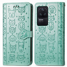 Custodia Portafoglio In Pelle Fantasia Modello Cover con Supporto S03D per Xiaomi Redmi K40S 5G Verde